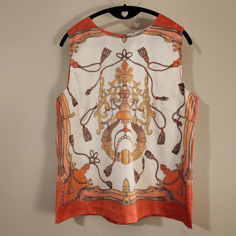 Tahari - Arthur S. Levine - Baroque Print Silky Blouse Size Med